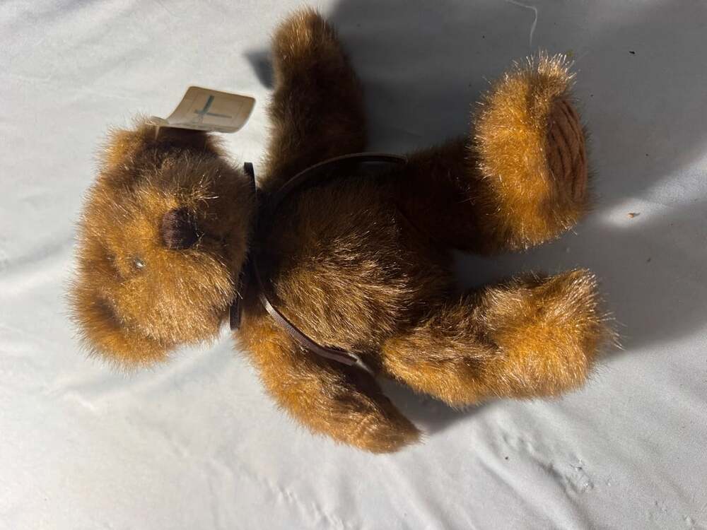 First & Main Minky Teddy Bear Plush Brown Corduroy Feet Stuffed Animal Toy